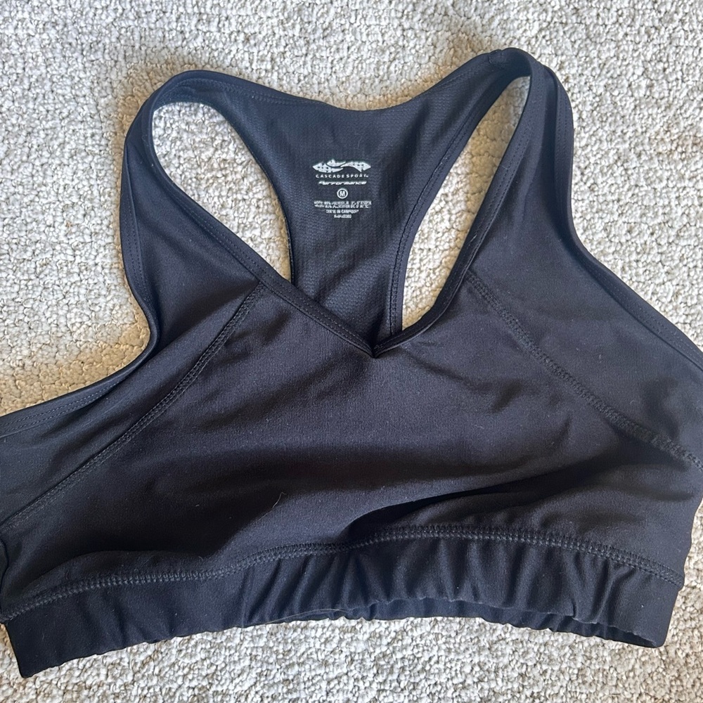 Sleek Black Racerback Sports Bra